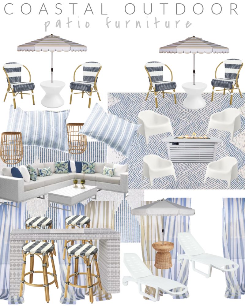 Blue and White Patio Furniture
