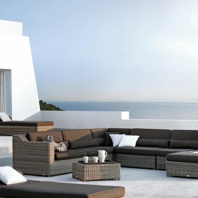 Elevate Your Outdoor Space with a 4-Piece Black Wicker Cord Patio Furniture Set