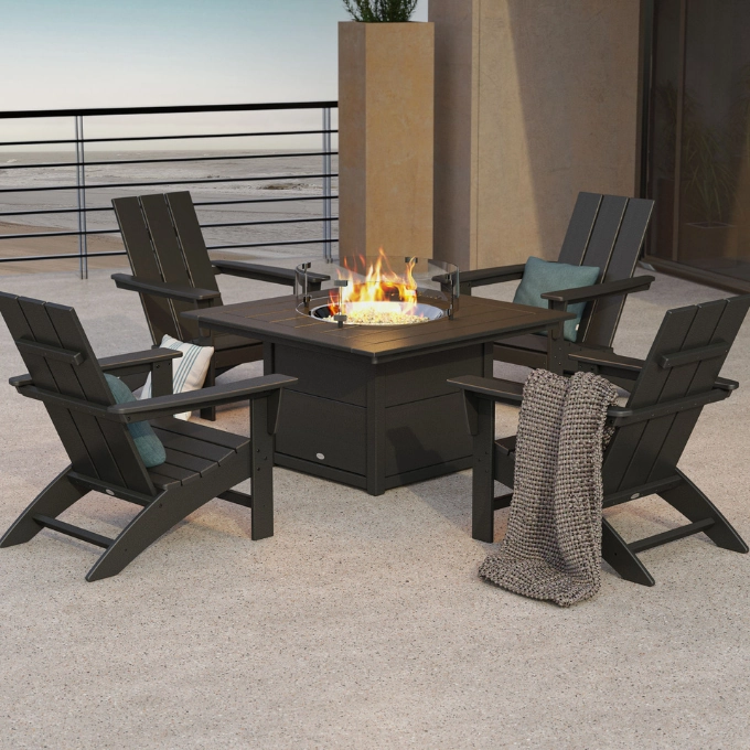 Add a Modern Flair to Your Patio With a Patio Furniture Fire Pit Table Set
